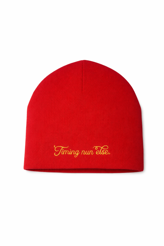 RED TRIPLE THREAT BEANIE