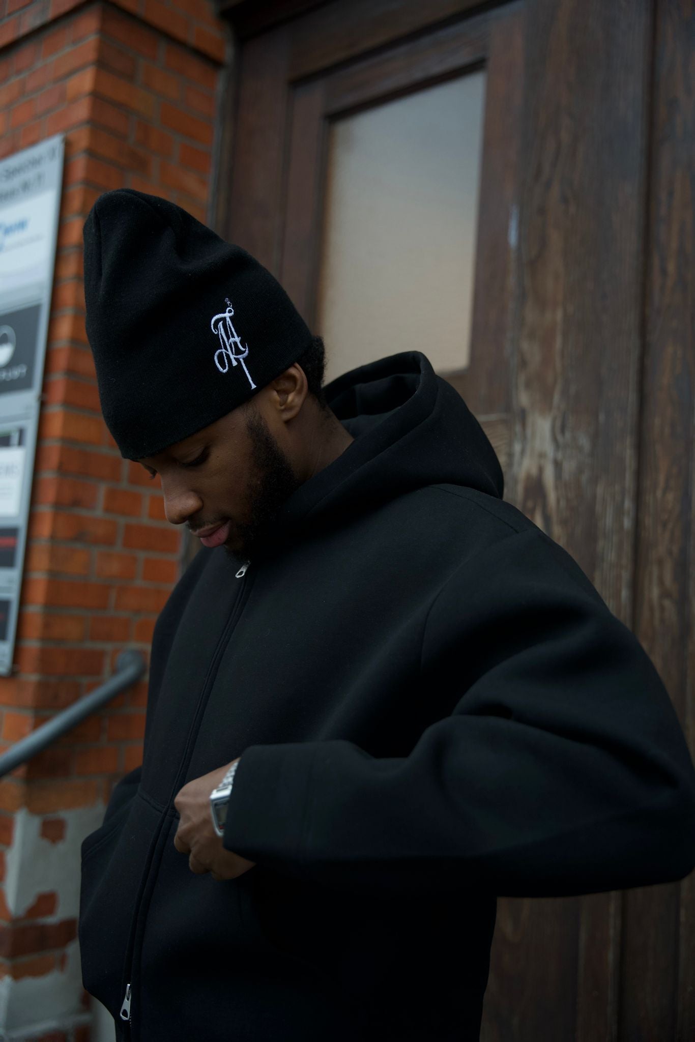 BLACK TRIPLE THREAT BEANIE