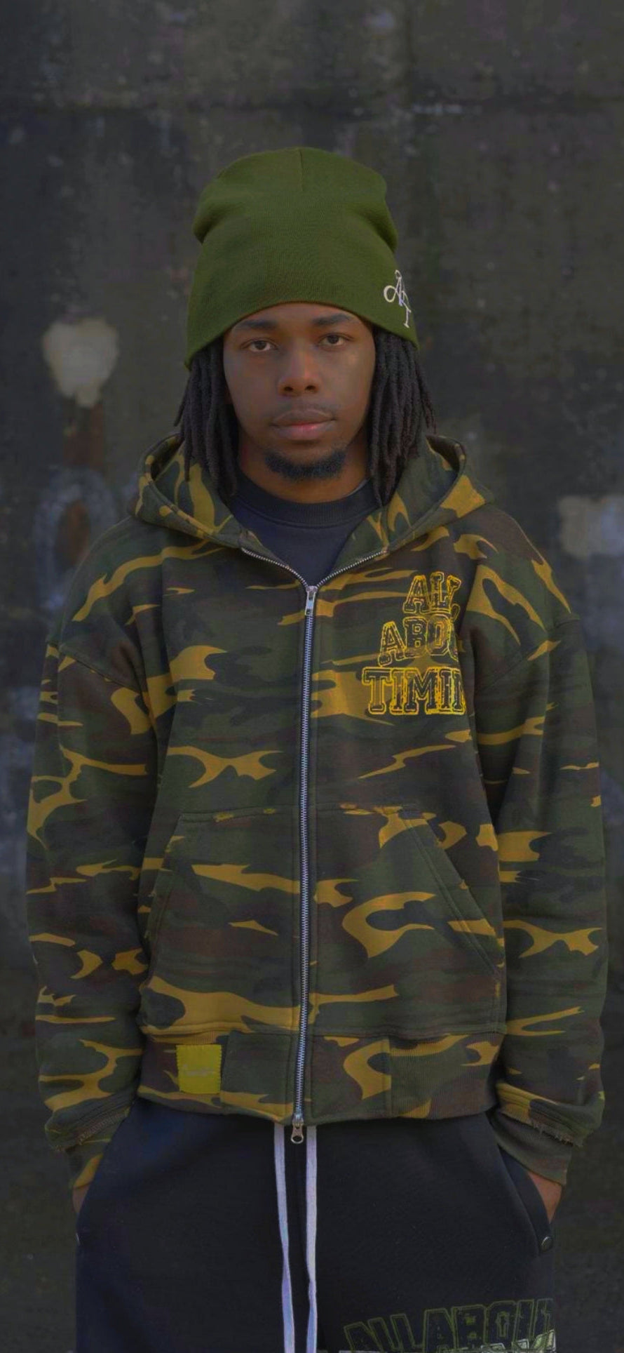 GREEN TRIPLE THREAT BEANIE